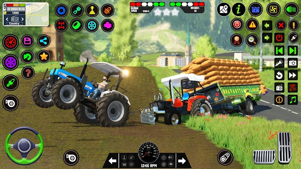 Indian Tractor Farming Games МОД/Взлом [Меню, Бесконечные монеты и Открытые уровни] Screenshot 1