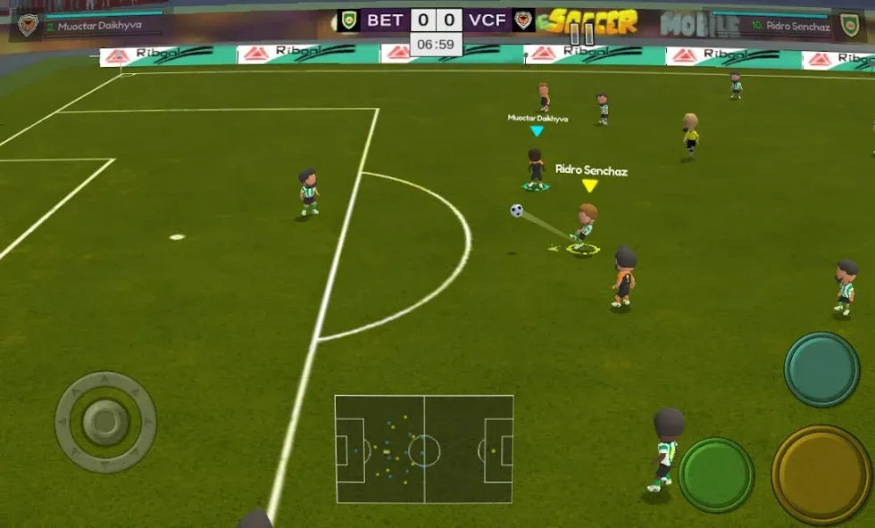 Super Arcade Soccer Mobile (упер Аркадный Футбол Мобильный) МОД/Взлом [Много монет, Открытые уровни и Мега MOD] Screenshot 1