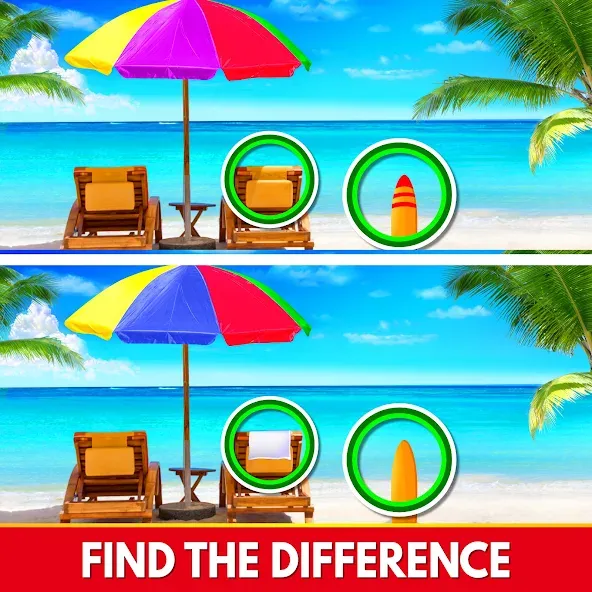 Find The Differences - Spot it МОД/Взлом [Меню, Бесконечные монеты и Открытые уровни] Screenshot 1