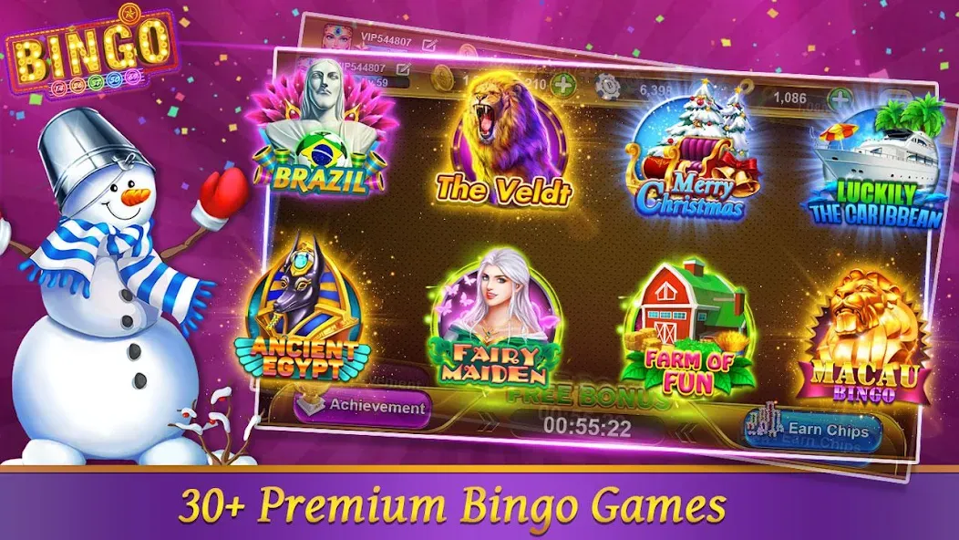 Bingo Happy HD - Bingo Games (Бинго Хэппи ХД) МОД/Взлом [Меню, Бесконечные монеты и Открытые уровни] Screenshot 1