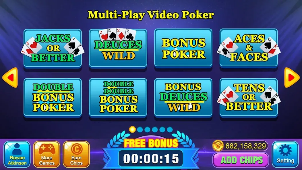 Video Poker Games - Multi Hand (Видео покер игры) МОД/Взлом [Все открыто, Дополнительные деньги и Меню MOD] Screenshot 1