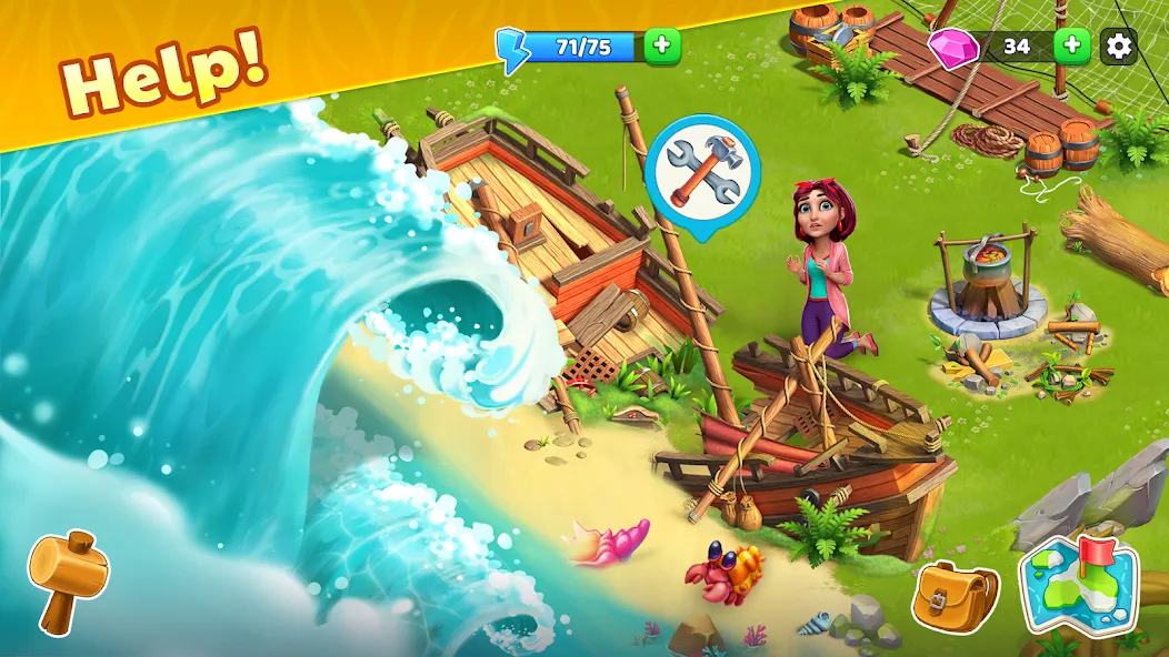 Bermuda Adventures Farm Island (Бермудские приключения) МОД/Взлом [Бесконечные деньги, Монеты и Мега MOD] Screenshot 2