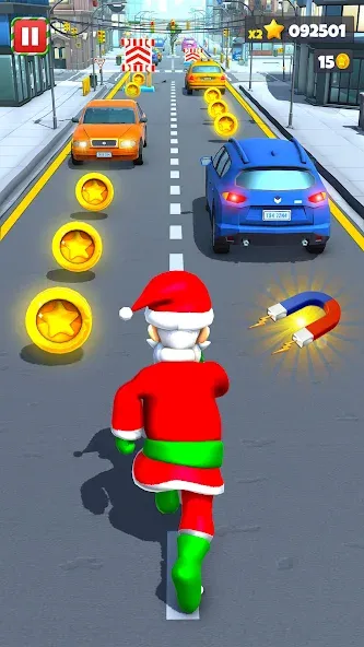 Xmas Santa Surfer Running Game (Ксмас Санта Серфер Раннинг Гейм) МОД/Взлом [Много монет, Открытые уровни и Мега MOD] Screenshot 2