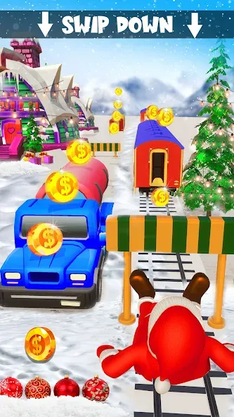 Xmas Santa Surfer Running Game (Ксмас Санта Серфер Раннинг Гейм) МОД/Взлом [Много монет, Открытые уровни и Мега MOD] Screenshot 4