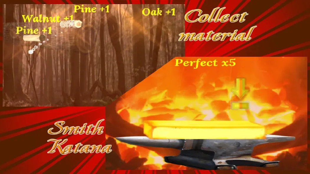 Katana Collection : blacksmith МОД/Взлом [Деньги, Монеты и Меню MOD] Screenshot 1