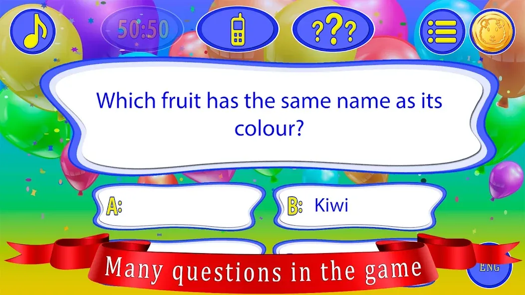 Kids Quiz Games: Millionaire МОД/Взлом [Деньги, Монеты и Меню MOD] Screenshot 4