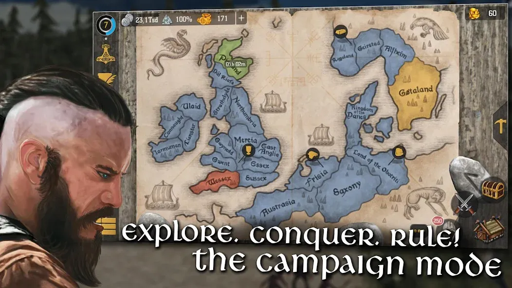 Vikings at War (Викинги в войне) МОД/Взлом [Деньги, Монеты и Меню MOD] Screenshot 4
