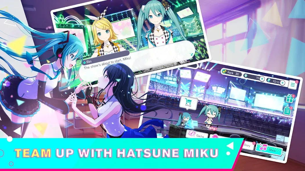 HATSUNE MIKU: COLORFUL STAGE! (Хацуне Мику) МОД/Взлом [Меню, Бесконечные монеты и Открытые уровни] Screenshot 1