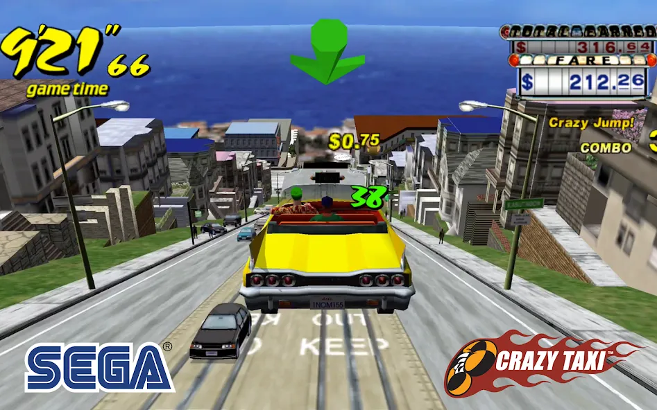 Crazy Taxi Classic (Крейзи Такси Классик) МОД/Взлом [Меню, Бесконечные монеты и Открытые уровни] Screenshot 4