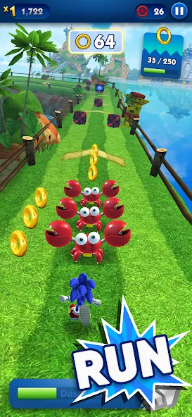Sonic Dash - Endless Running (Соник Дэш) МОД/Взлом [Деньги, Монеты и Меню MOD] Screenshot 1