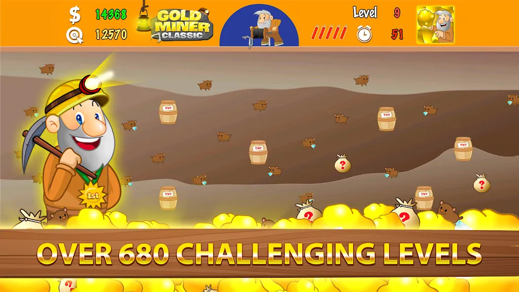 Gold Miner Classic: Gold Rush (Голд Майнер Классик) МОД/Взлом [Деньги, Монеты и Меню MOD] Screenshot 3