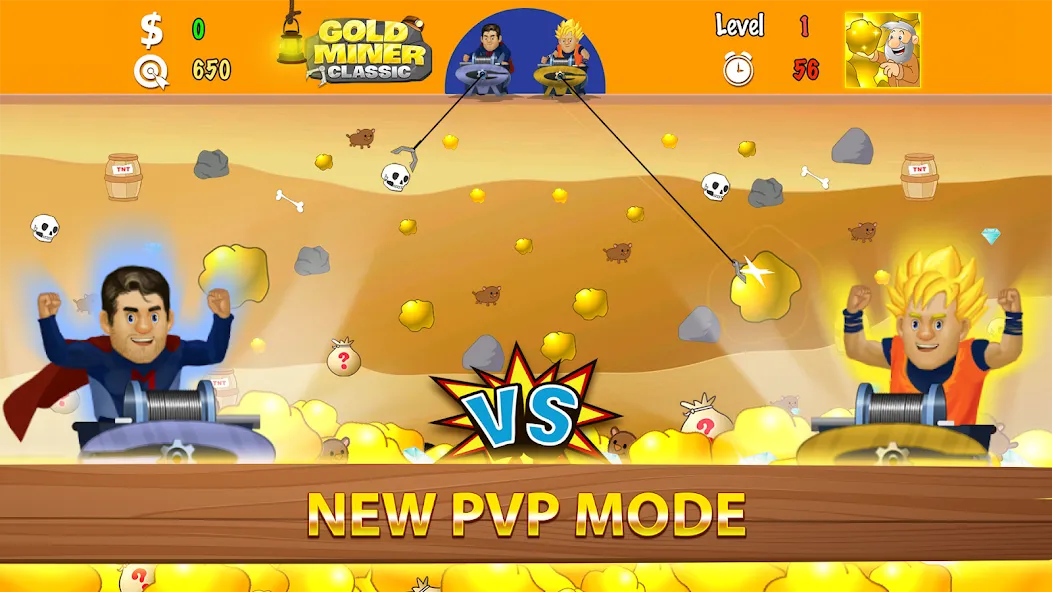 Gold Miner Classic: Gold Rush (Голд Майнер Классик) МОД/Взлом [Деньги, Монеты и Меню MOD] Screenshot 4