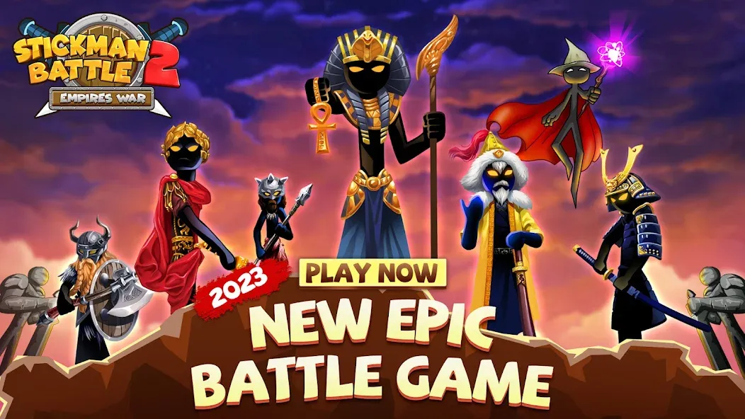Stickman Battle 2: Empires War (Стикмен Битва 2) МОД/Взлом [Бесконечные деньги, Монеты и Мега MOD] Screenshot 1