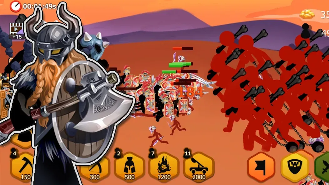 Stickman Battle 2: Empires War (Стикмен Битва 2) МОД/Взлом [Бесконечные деньги, Монеты и Мега MOD] Screenshot 2