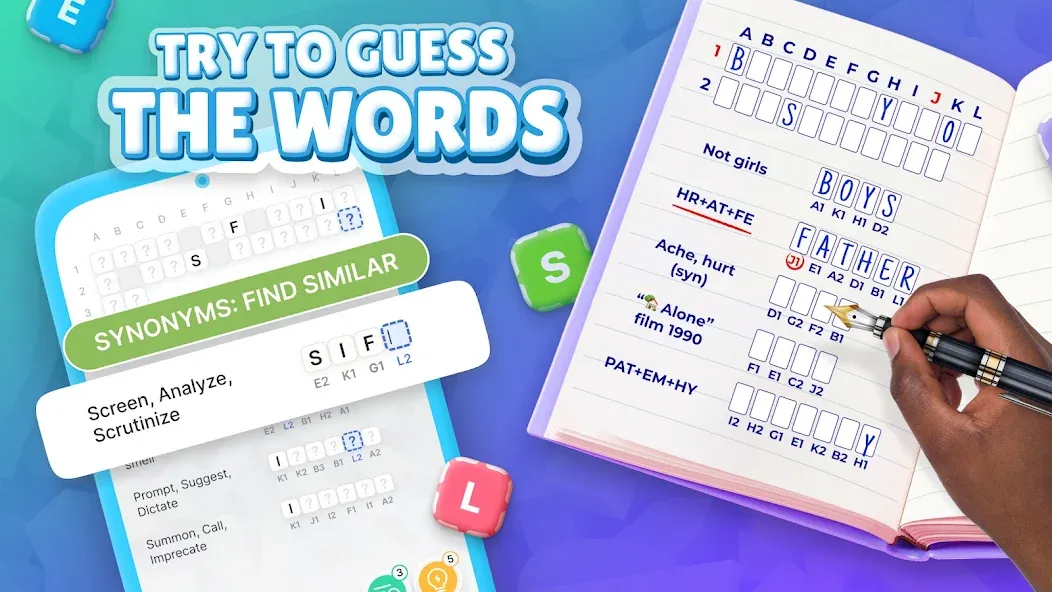 Acrostics－Cross Word Puzzles МОД/Взлом [Все открыто, Дополнительные деньги и Меню MOD] Screenshot 1