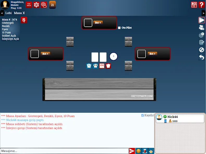 SevgiOkey.Com - Okey Oyna МОД/Взлом [Бесконечные деньги, Монеты и Мега MOD] Screenshot 5