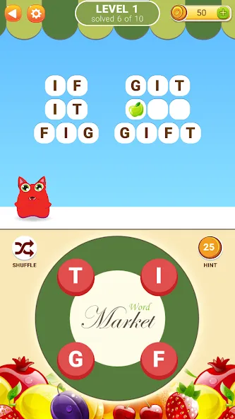 Word Market МОД/Взлом [Все открыто, Дополнительные деньги и Меню MOD] Screenshot 1