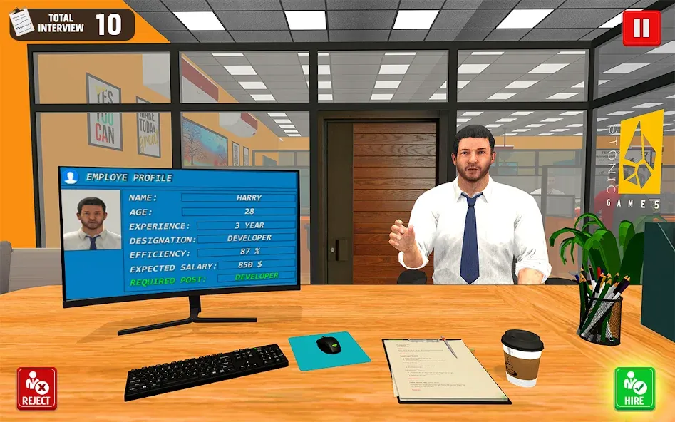 Virtual HR Manager Job Games МОД/Взлом [Все открыто, Дополнительные деньги и Меню MOD] Screenshot 2