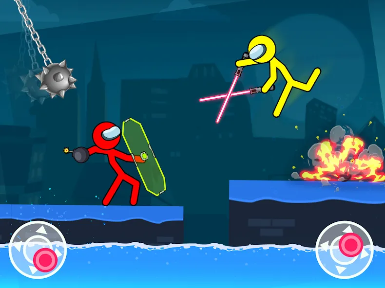 Stick-man Fighting Games МОД/Взлом [Меню, Бесконечные монеты и Открытые уровни] Screenshot 1