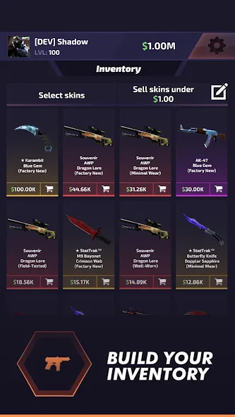 Case Battle: Skins Simulator (Кейс Батл) МОД/Взлом [Деньги, Монеты и Меню MOD] Screenshot 2