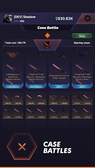 Case Battle: Skins Simulator (Кейс Батл) МОД/Взлом [Деньги, Монеты и Меню MOD] Screenshot 5
