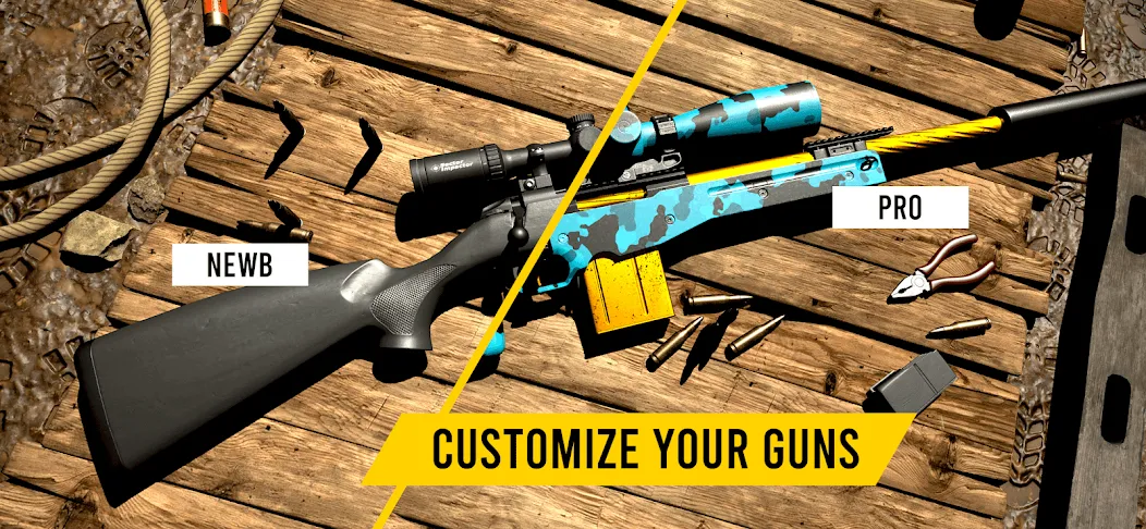 GUNSIM - 3D FPS Shooting Guns (ГУНСИМ) МОД/Взлом [Деньги, Монеты и Меню MOD] Screenshot 3
