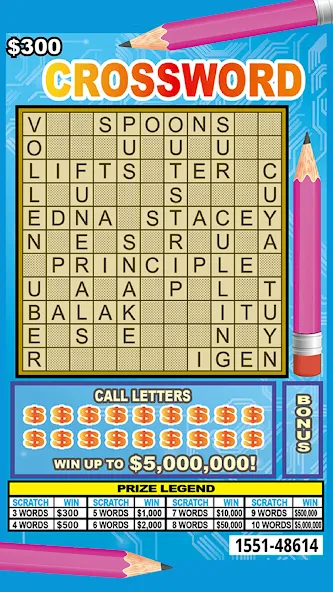 Scratch Off Lottery Scratchers МОД/Взлом [Все открыто, Дополнительные деньги и Меню MOD] Screenshot 1