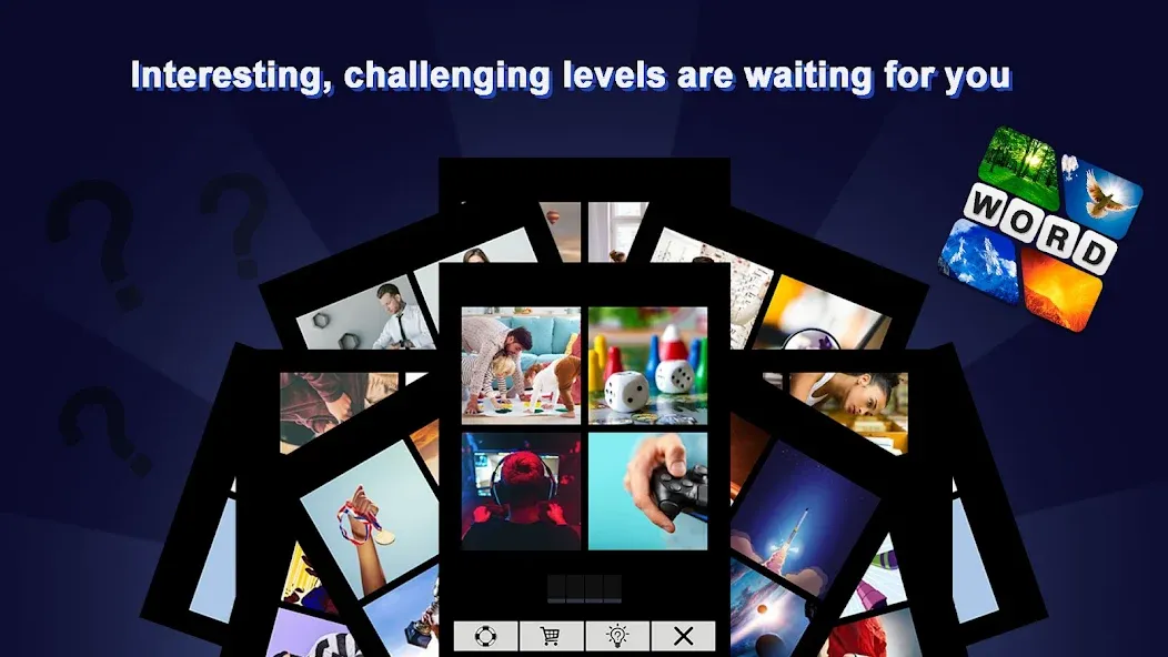 Puzzle: 4 pics 1 word offline МОД/Взлом [Деньги, Монеты и Меню MOD] Screenshot 1