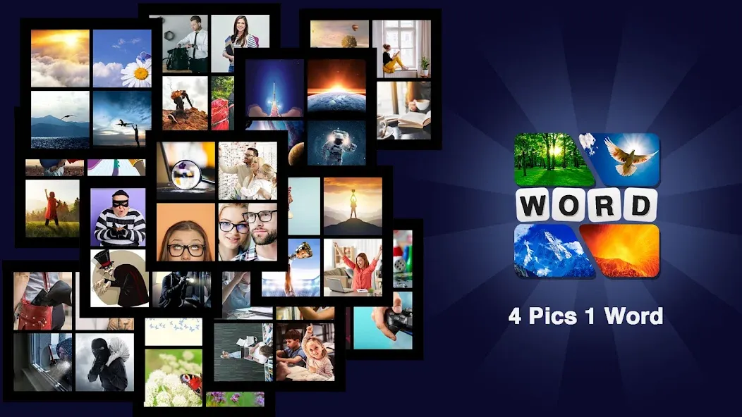 Puzzle: 4 pics 1 word offline МОД/Взлом [Деньги, Монеты и Меню MOD] Screenshot 2