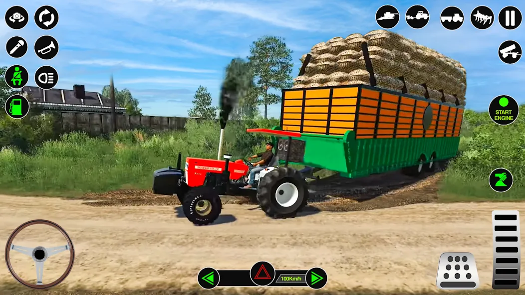 Farming Tractor Simulator Game МОД/Взлом [Меню, Бесконечные монеты и Открытые уровни] Screenshot 1