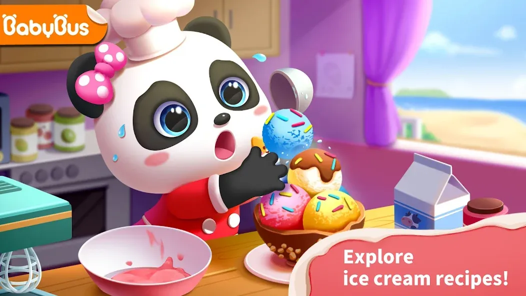 Baby Panda’s Ice Cream Shop МОД/Взлом [Меню, Бесконечные монеты и Открытые уровни] Screenshot 1