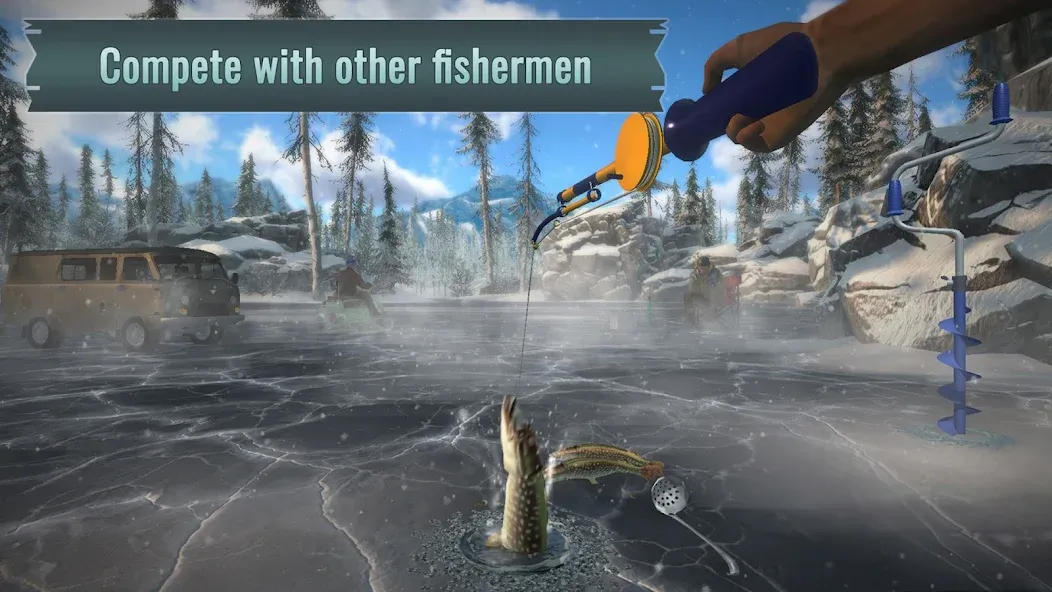 Ice fishing game. Catch bass. МОД/Взлом [Бесконечные деньги, Монеты и Мега MOD] Screenshot 2