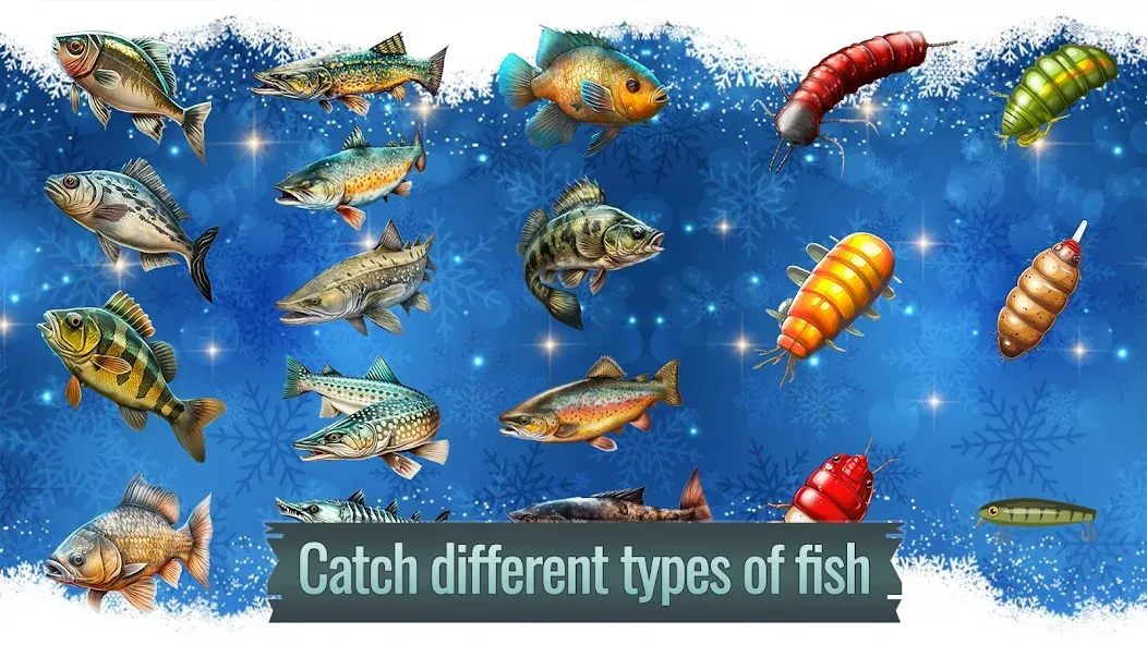Ice fishing game. Catch bass. МОД/Взлом [Бесконечные деньги, Монеты и Мега MOD] Screenshot 3