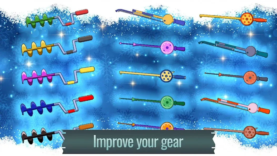 Ice fishing game. Catch bass. МОД/Взлом [Бесконечные деньги, Монеты и Мега MOD] Screenshot 4