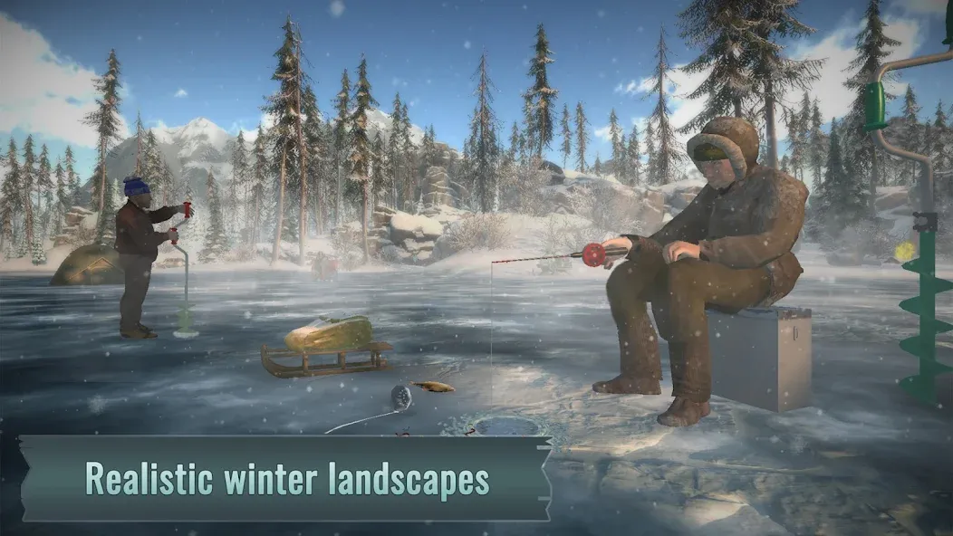 Ice fishing game. Catch bass. МОД/Взлом [Бесконечные деньги, Монеты и Мега MOD] Screenshot 5