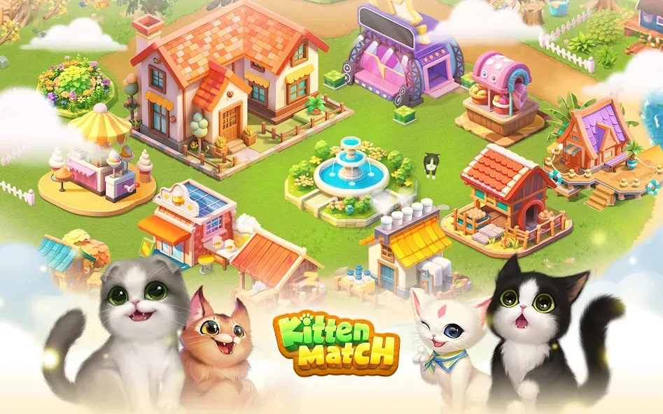 Kitten Match (Киттен Матч) МОД/Взлом [Много монет, Открытые уровни и Мега MOD] Screenshot 1