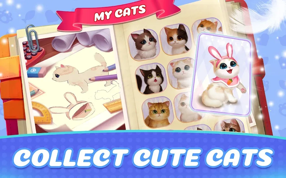 Kitten Match (Киттен Матч) МОД/Взлом [Много монет, Открытые уровни и Мега MOD] Screenshot 2