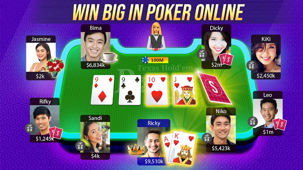 Texas Holdem Poker Online (Техасский Холдем Покер Онлайн) МОД/Взлом [Бесконечные деньги, Монеты и Мега MOD] Screenshot 1