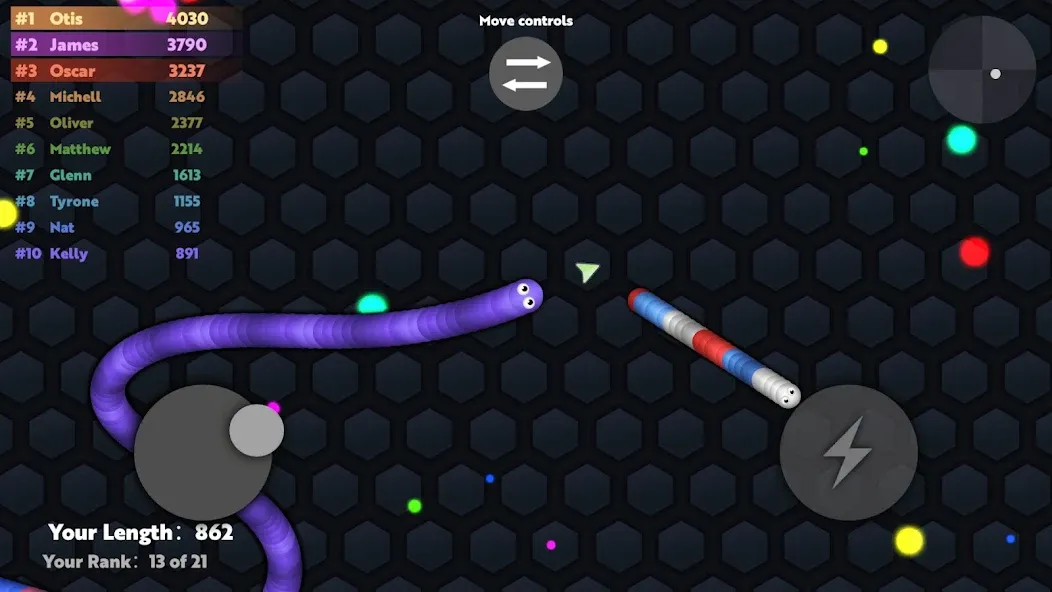 Slide.io - Hungry Snake Game МОД/Взлом [Много денег, Монет и Все открыто] Screenshot 2