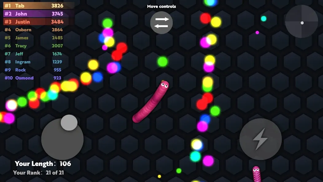 Slide.io - Hungry Snake Game МОД/Взлом [Много денег, Монет и Все открыто] Screenshot 4