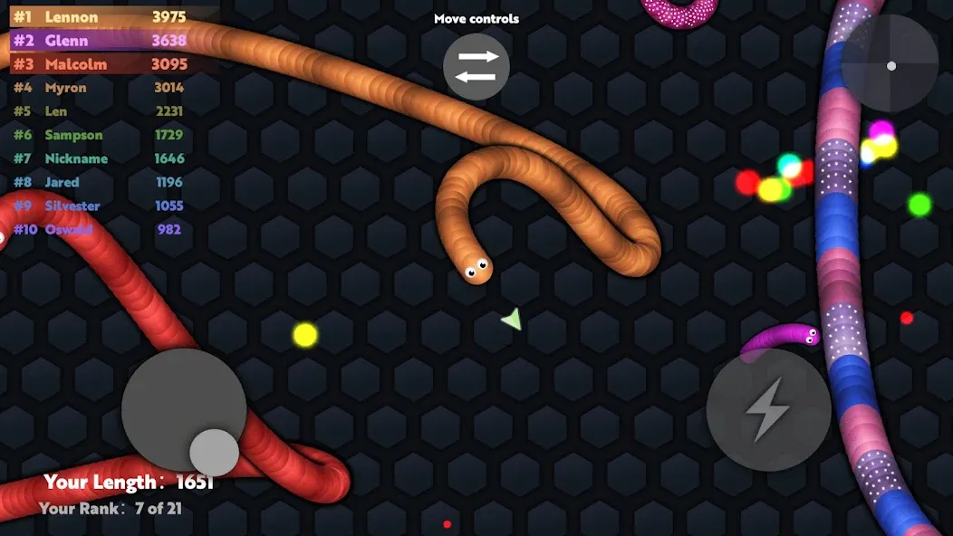 Slide.io - Hungry Snake Game МОД/Взлом [Много денег, Монет и Все открыто] Screenshot 5