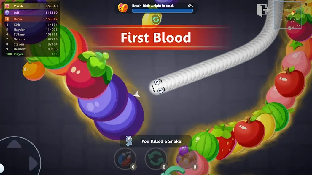 Snake War™ Hungry Worm.io Game (Снейк Вар) МОД/Взлом [Все открыто, Дополнительные деньги и Меню MOD] Screenshot 2