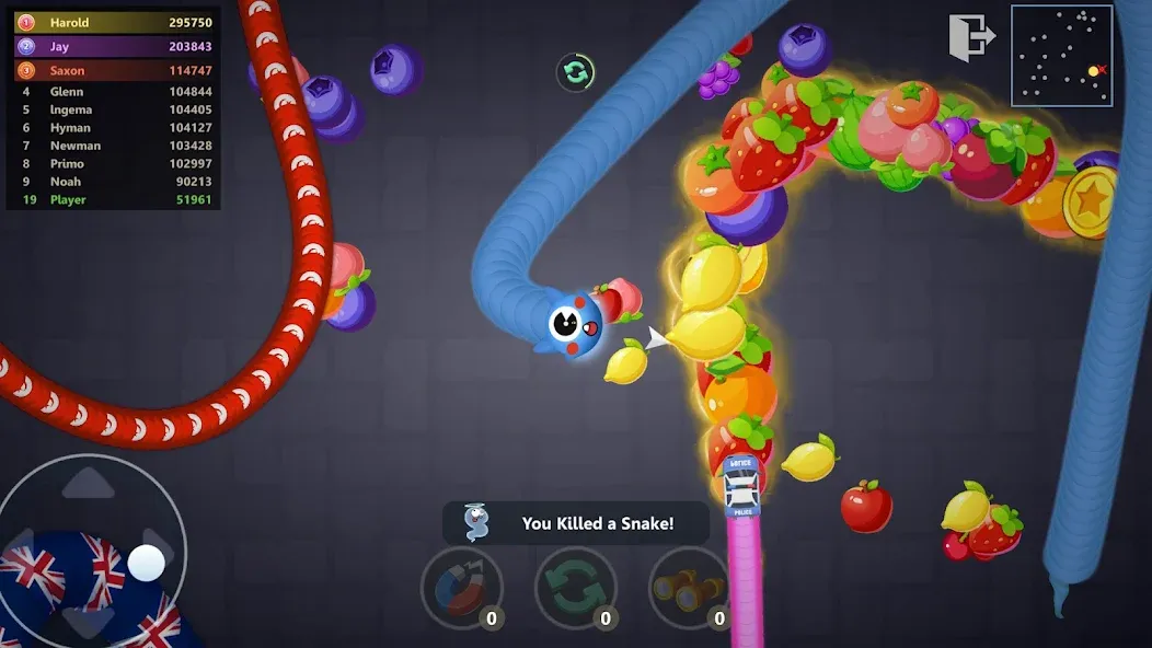 Snake War™ Hungry Worm.io Game (Снейк Вар) МОД/Взлом [Все открыто, Дополнительные деньги и Меню MOD] Screenshot 3