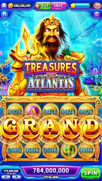 Jackpotland-Vegas Casino Slots (Джекпотлэнд) МОД/Взлом [Меню, Бесконечные монеты и Открытые уровни] Screenshot 3