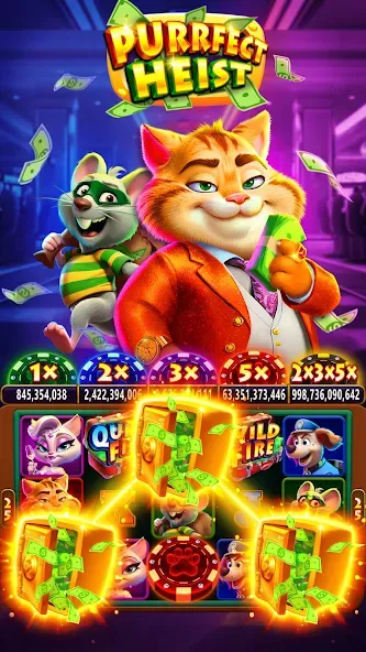 Fat Cat Casino - Slots Game (Фэт Кэт Казино) МОД/Взлом [Меню, Бесконечные монеты и Открытые уровни] Screenshot 3