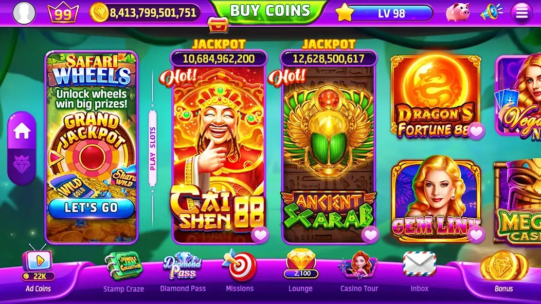Golden Casino - Slots Games (Голден Казино) МОД/Взлом [Все открыто, Дополнительные деньги и Меню MOD] Screenshot 2