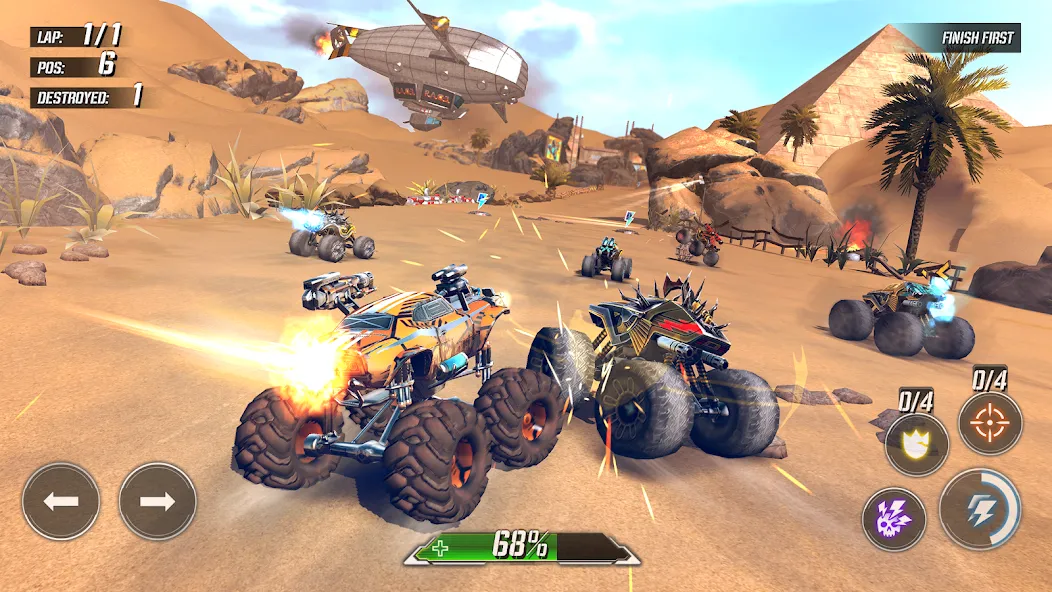 RACE: Rocket Arena Car Extreme (РЕЙС) МОД/Взлом [Меню, Бесконечные монеты и Открытые уровни] Screenshot 1