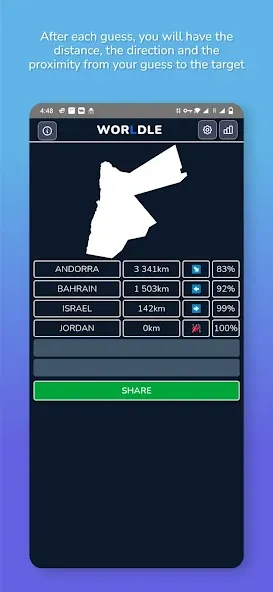 Worldle - Guess the Country (Ворлдле) МОД/Взлом [Все открыто, Дополнительные деньги и Меню MOD] Screenshot 4