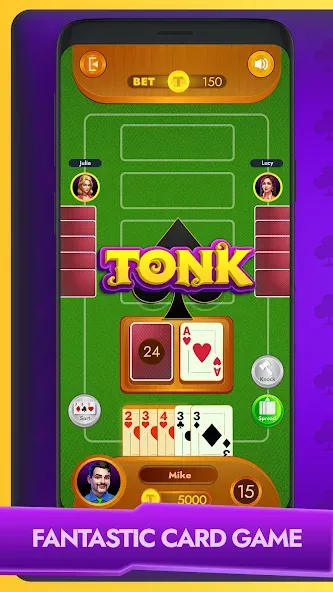 Tonk - Classic Card Game (Тонк) МОД/Взлом [Меню, Бесконечные монеты и Открытые уровни] Screenshot 1
