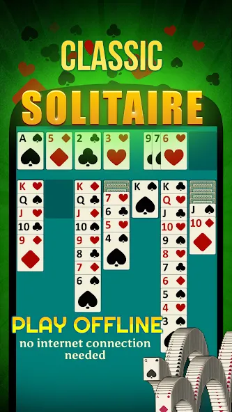 Solitaire - Offline Card Games МОД/Взлом [Много монет, Открытые уровни и Мега MOD] Screenshot 1
